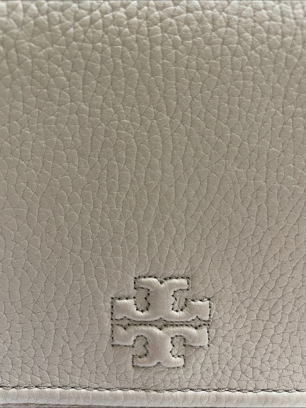 Tory Burch Taupe Pebbled Leather Crossbody Shoulder Bag - Picture 2 of 13